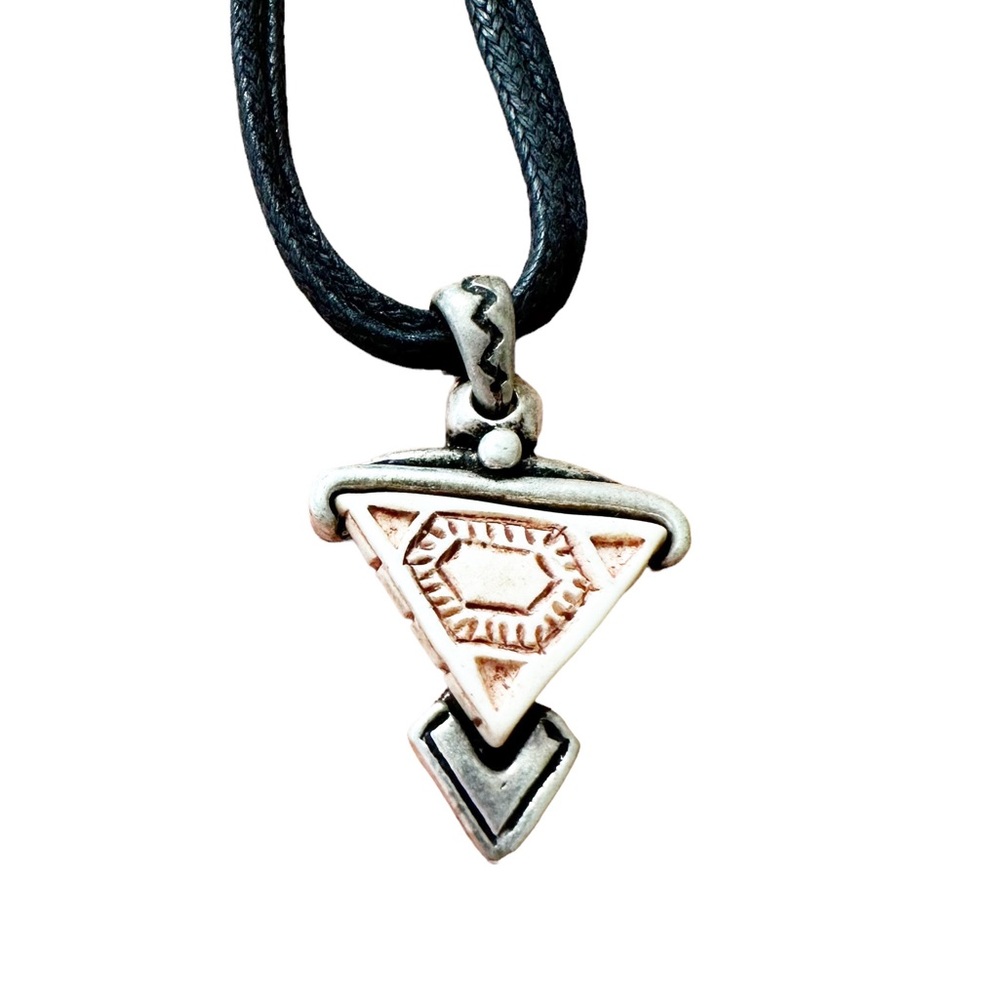 Lika Paris Carved Arrow Ethnic Pendant Necklace